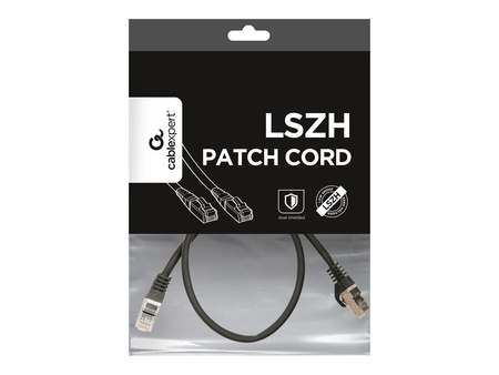 GEMBIRD PP6A-LSZHCU-BK-0.5M Gembird patchcord RJ45, kat. 6A, SFTP, LSZH, 0.5m, czarny
