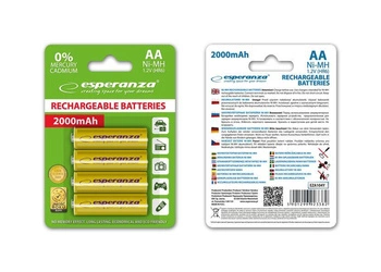 Akumulatorki AA Esperanza 2000mAh 4szt. żółte