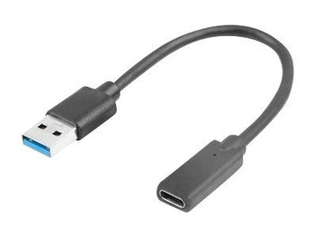 LANBERG AD-UC-UA-03 Lanberg Adapter USB TYPE-C(F)-USB Type-A(M) 15cm Czarny