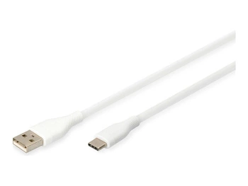 DIGITUS USB-C Silicone charging cable USB-A - USB-C 2m USB 2.0 60W white