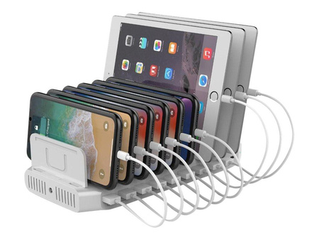 UNITEK Y-2190 Stacja ładująca 8x USB 2.4A 160W 2x QC3.0 USB-C