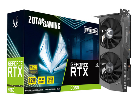 ZOTAC GAMING GeForce RTX 3060 Twin Edge 12GB GDDR6 192bit 3xDisplayPort + HDMI 192bit memory bus PCI Express 4.0 16x