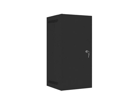 Szafa instalacyjna Rack wisząca 10" 12U 280x310mm czarna Lanberg (flat pack) drzwi metalowe