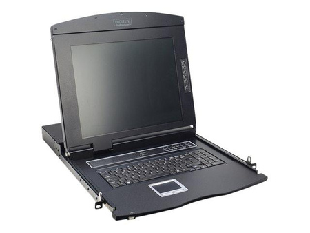 DIGITUS DS-72210-2US Konsola 17 LCD z touchpad KVM 8 portów 1U komplet kabli (8xDS-19231) klawiatura