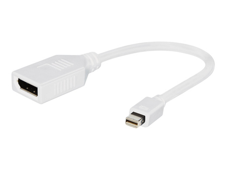 GEMBIRD A-MDPM-DPF-001-W Gembird adapter Displayport mini(M) -> Displayport(F), biały, na kablu 10cm