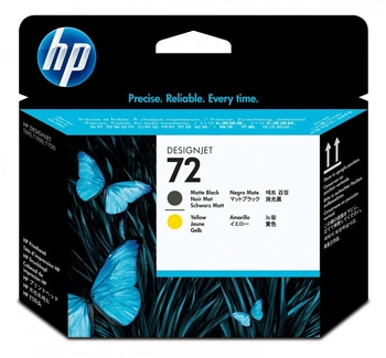 HP 72 MATTE BLACK AND YELLOW/PRINTHEAD