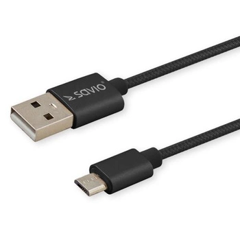 Kabel SAVIO CL-129 (USB typu C - USB 2.0 typu A ; 2m; kolor czarny)