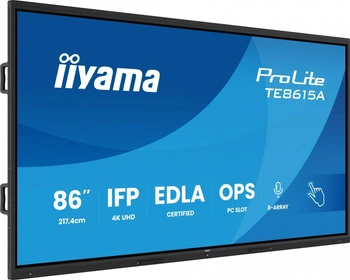 Monitor 86 cali TE8615A-B1AG IPS,4K,40pkt,550cd,DeepContrast-IR+,    HDMI x2,DP,USB-C, 2 x 20W, OPS Slot x1, 5xUSB, 2xRJ45,8-Array,EDLA, WiFi,PiP, iiW