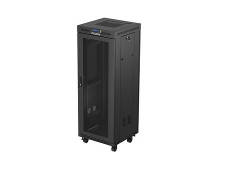 LANBERG szafa Rack 19 stojąca 32U 600x600 czarna drzwi perforowane LCD flat pack