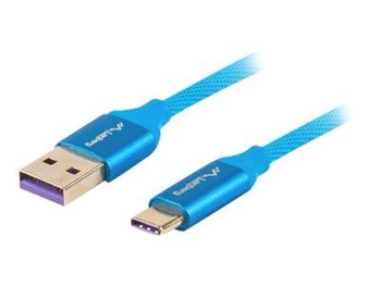 LANBERG CA-USBO-21CU-0010-BL Lanberg Premium kabel USB-C(M)->A(M) 2.0 1M Niebieski