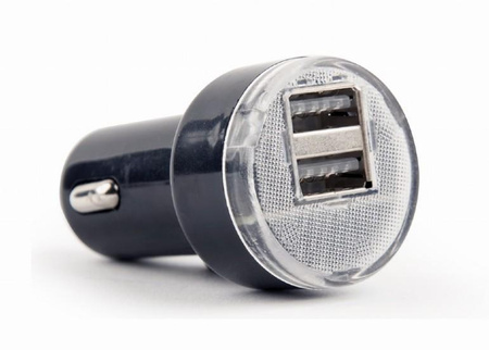 Ładowarka samochodowa 2xUSB 2.1A czarna 