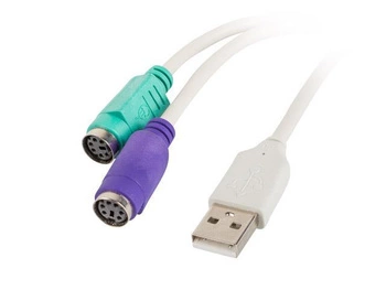 Kabel adapter Lanberg USB 3.0 -> 2x PS/2 biały