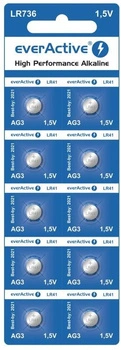 EVERACTIVE BATERIE ALKALICZNE MINI G3 LR736 LR41, BLISTER 10 SZT. EVAG3