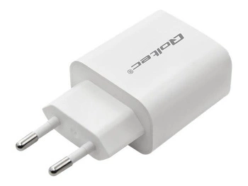 QOLTEC 51714 Charger 18W 5-12V 1.5-3A USB type C PD USB QC 3.0 White
