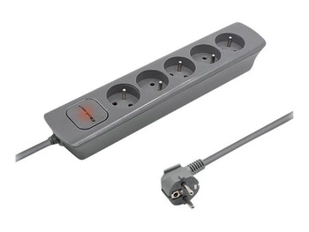 QOLTEC 50275 Listwa zasilająca 5 gniazd 1.8m Szara