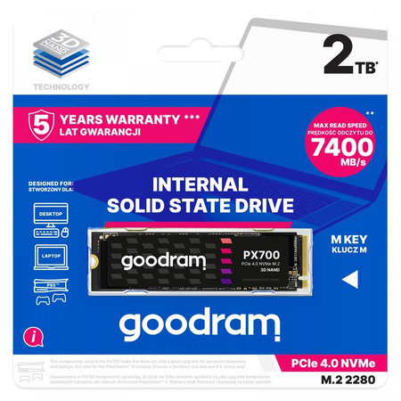 Dysk SSD PX700 2TB M.2 PCIe 2280 4x4 7400/6500MB/s 