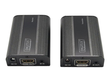 DIGITUS DS-55204 Extender HDMI do 30m/60m po Cat.6/7, 4K2K 60Hz UHD, HDCP 2.2, IR, audio (zestaw)