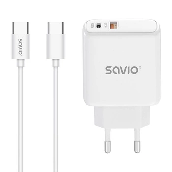 Ładowarka sieciowa LA-10 30W Quick Charge Power Delivery 3.0 Biała + Kabel