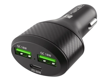 NATEC Ładowarka samochodowa Coney 2x USB 1x USB-C PD 3.0 84W QC3.0