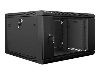 LANBERG WF01-6606-10B Lanberg szafa wisząca rack 19 6U 600x600mm czarna (drzwi szklane)