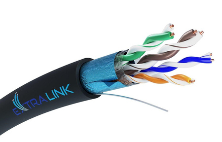 Kabel sieciowy CAT5E FTP(F/UTP) V2 zewnętrzny 100m skrętka 