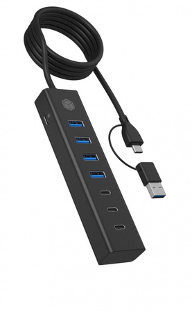 ICY BOX IB-HUB1737-C3 7-Port HUB via USB 3.2 Gen 1 Type-C