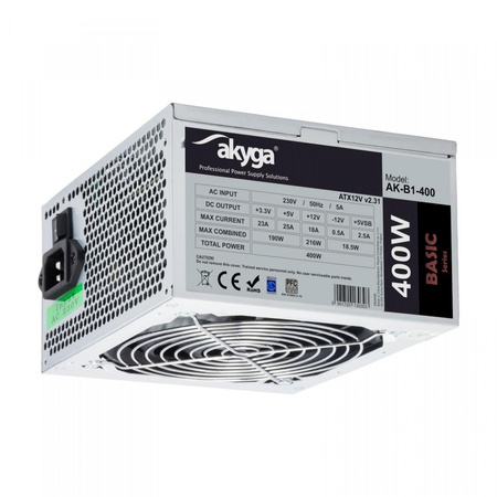 Zasilacz ATX 400W AK-B1-400 P4 3x SATA 2x Molex PPFC FAN 12CM 