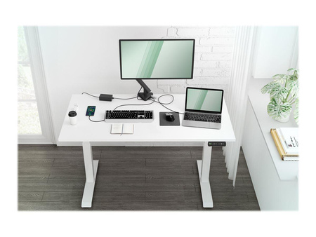 DIGITUS Monitor Gas Spring Mount with USB-C Dock 5 Port 30inch 9kg max black