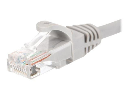 NETRACK BZPAT025U5E Netrack patchcord RJ45, osłonka zalewana, kat 5e UTP, 0.25m szary