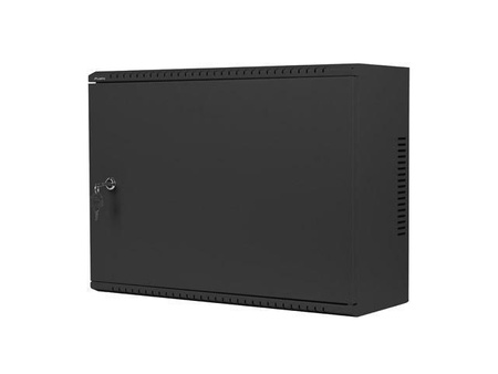 Szafa instalacyjna Lanberg rack wisząca 19" 4U+3U 540x200 niskoprofilowa czarna (złożona)