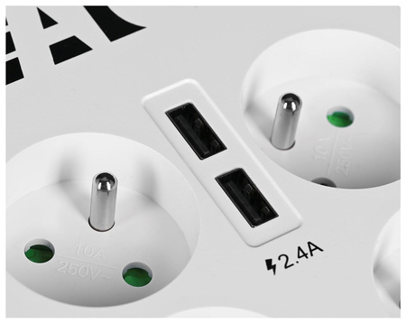 Listwa przeciwprzepięciowa EATON PB6UF (6 x UTE; 10 A; kolor biały)