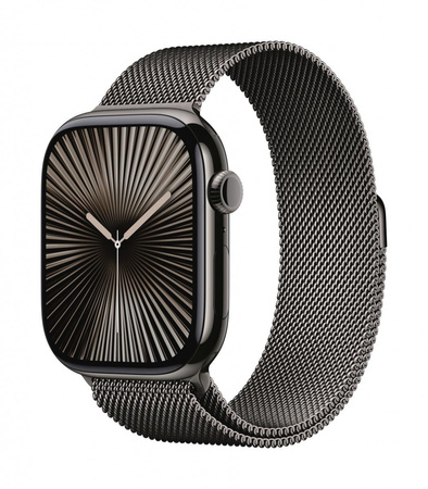 Watch Series 10 GPS + Cellular, koperta 46 mm z tytanu w kolorze łupkowym z bransoletą mediolańską w kolorze tytanu łupkowego - rozmiar S/M