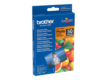 BROTHER BP71GP50 Papier fotograficzny Brother BP71GP50 50ark błyszczący 6x4