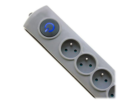 QOLTEC 50165 Qoltec Listwa antyprzepięciowa Quick Switch 6 gniazda szary 1,8m