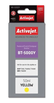 Activejet AB-5000Y Buteleczka z tuszem (zamiennik do Brother BT-5000Y; Supreme; 50 ml; 5000 str., żółty)