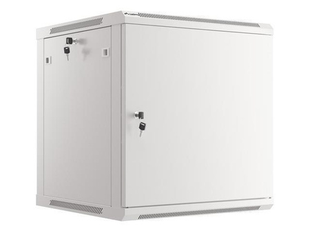 Szafa instalacyjna Rack wisząca 19" 12U 600x600 szara drzwi metalowe Lanberg (flat pack)