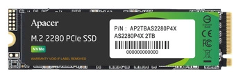 Dysk SSD Apacer AS2280P4X 2TB M.2 2280 PCIe NVMe Gen3 x4 (2100/1700 MB/s)