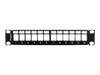 LANBERG patch panel blank 12 port 1U with organizer for keystone modules black