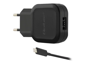 QOLTEC 50184 Qoltec Ładowarka sieciowa 12W 5V 2.4A USB + kabel USB typC
