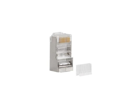 Wtyk sieciowy RJ45 8P8C kat.6 FTP (100szt) z prowadnic do linki i do drutu 