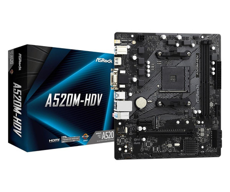 Płyta główna A520M-HDV AM4 2DDR4 HDMI/DVI/VGA M.2 mATX 