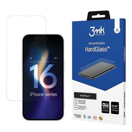 HardGlass iPhone 16 6,1"szkło hartowane 9H 