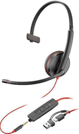 Słuchawki Blackwire 3215 Mono USB-C/A+3,5mm 8X227AA 