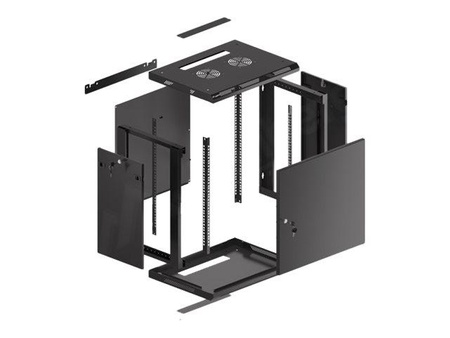 LANBERG Szafa wisząc 19inch 12U 600x450 drzwi metalowe czarna flat pack