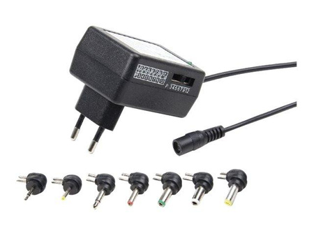 ENERGENIE EG-MC-009 Energenie uniwersalny regulowany 24W sieciowy zasilacz 3V-12V +zestaw 7 końcówek