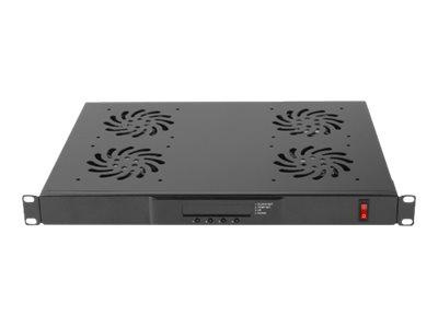 LANBERG AK-1503-B Lanberg Panel Wentylacyjny LCD 1U z Termostatem do Szaf 19 4 Wentylatory 230v