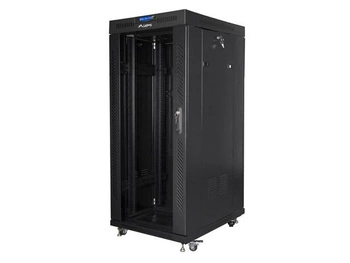 Szafa instalacyjna Rack stojąca 19" 37U 800x1000 czarna drzwi szklane LCD Lanberg (flat pack)