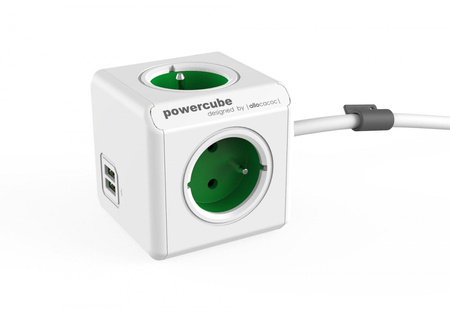 Listwa zasilająca PowerCube Extended USB 1,5m  2402GN/FREUPC Zielona