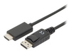 ASM AK-340303-030-S Kabel DisplayPort 1.2 z zatrzaskiem 4K 60Hz UHD Typ DP/HDMI A M/M czarny 3m