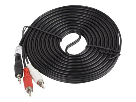 LANBERG CA-MJRC-10CC-0050-BK Lanberg kabel stereo audio Mini Jack 3,5mm (M)->2x RCA Cinch 5m